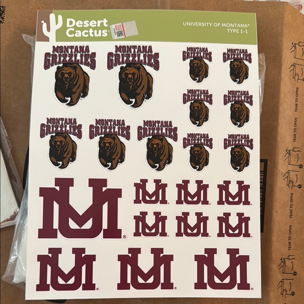University of Montana Party Set- stickers, giant balloons, foil fringe